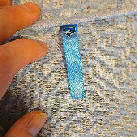 Patterned Gray Hooded Women's Top - Picture 3 of 5